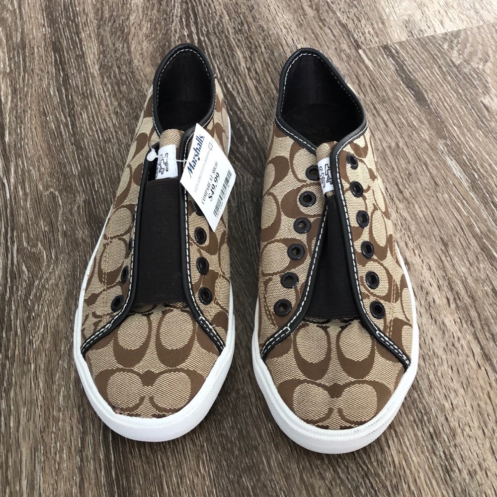 NWT Coach monogram flats